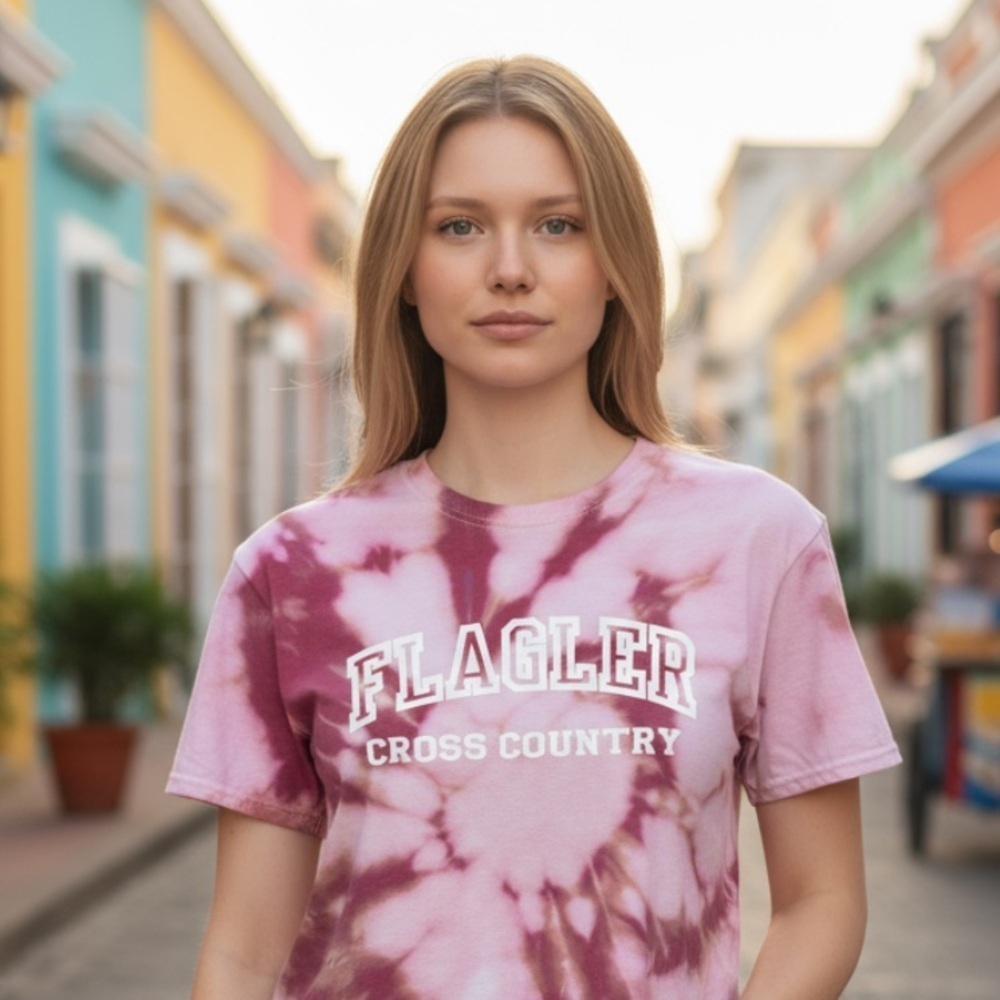 Flagler Cross Country Red Tie-Dye Shirt s